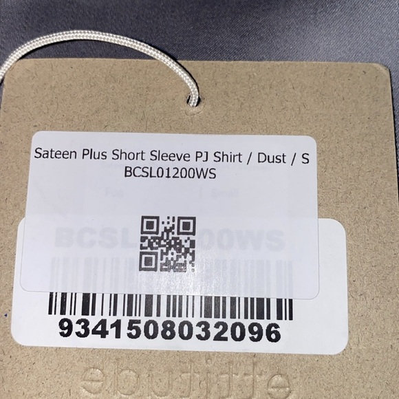 Ettitude Gray Sateen Pajama Top size Small NWT - Picture 10 of 10